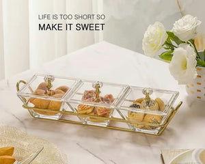 ✨ ACRYLIC DRY FRUIT & SNACK JAR SET WITH SERVING TRAY ✨
